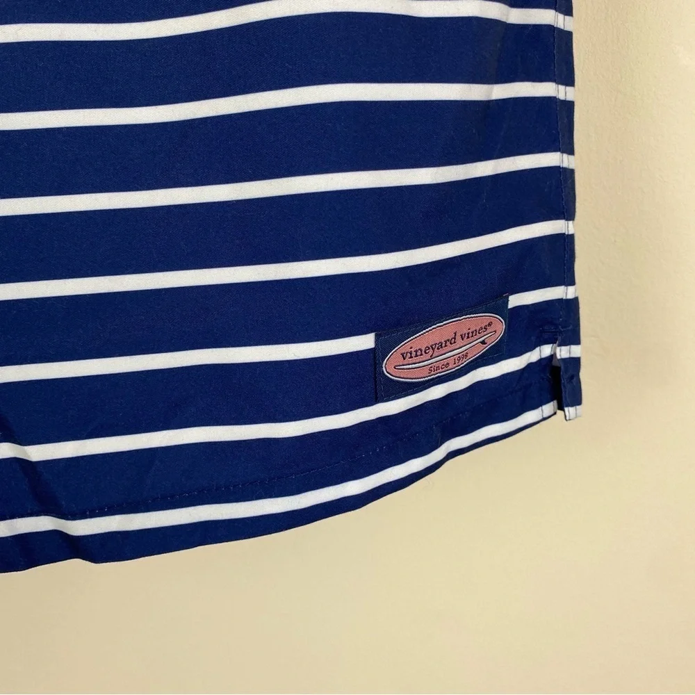 NWT Vineyard Vines Chappy Break Stripe Navy Swim Trunks